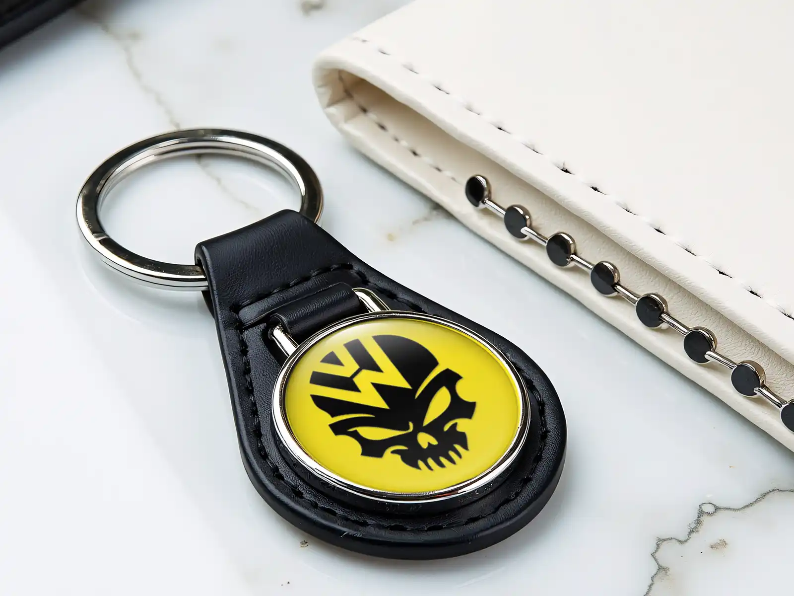 VW Keychain Durable Leather Force Design